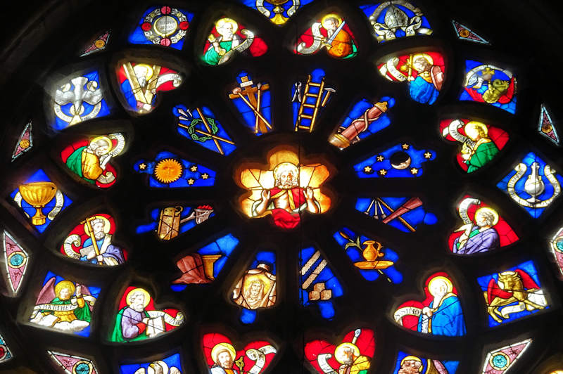Saint Herbot stained glass window