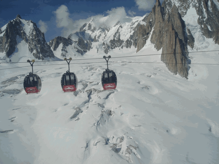 Telecabin Geant Glacier Mont Blanc
