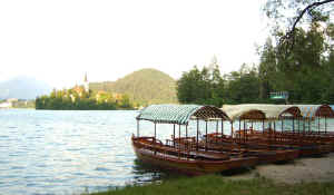 Gondolas on Lake Bled