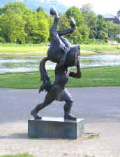 Baron Munchhausen fairytale statue