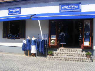 Traditional Papa blue clothing shop